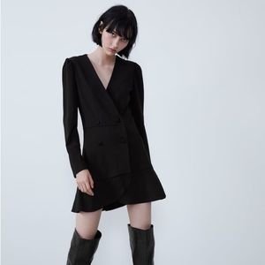 Brand new black Zara button mini dress XS